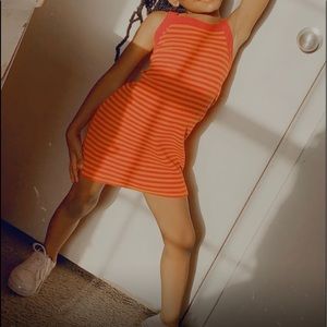 Orange/peach/ fitted dress xs